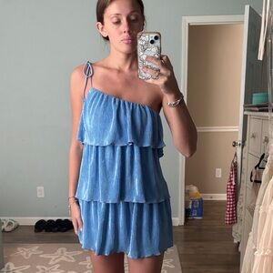 Lucy in the sky blue tiered mini dress size XS